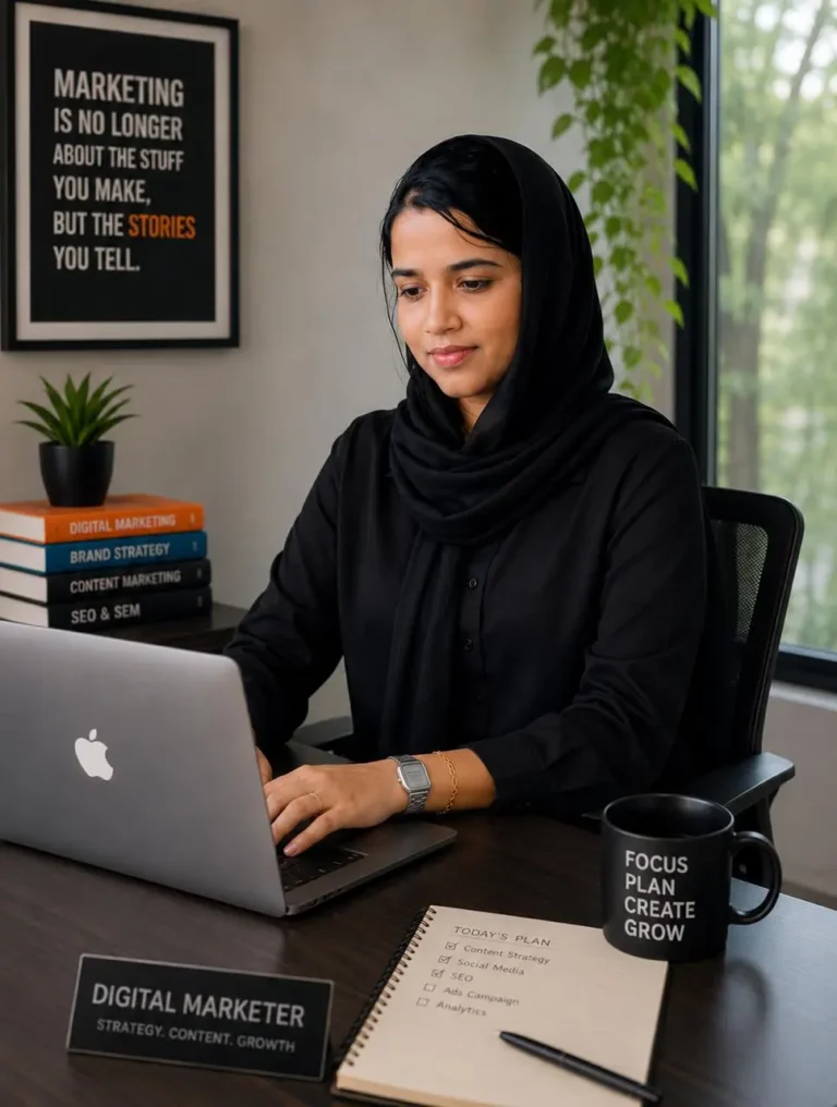 jubeena Sherin, professional digital marketer at work