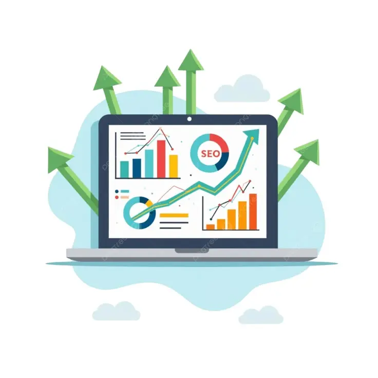 laptop showing SEO growth analytics